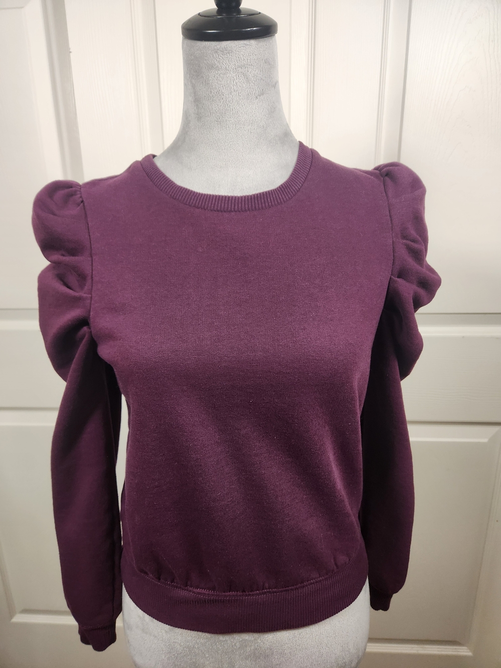 Express Women's Puff Sleeve Sweater - Plum Purple